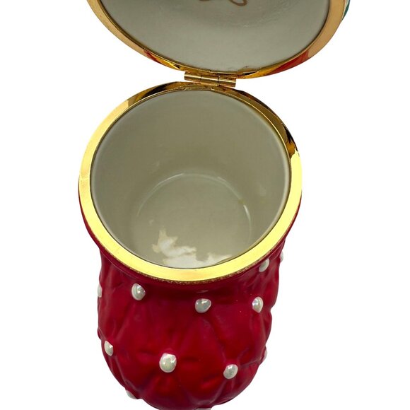 PartyLite Christmas Teddy Bear Hinged Gift Box Stocking Toys Trinket Keepsake - Picture 8 of 10